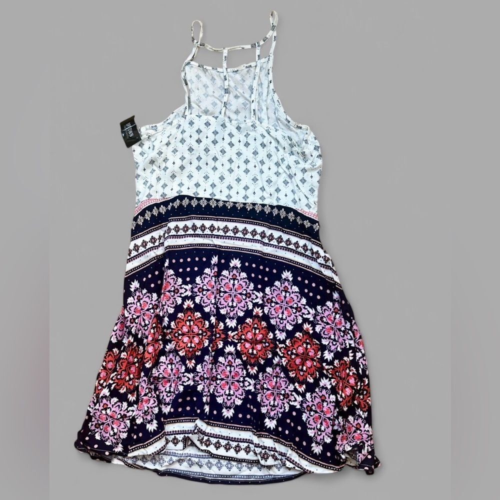 H&M Divided Spaghetti Strap Halter Neck Patterned Mini Dress